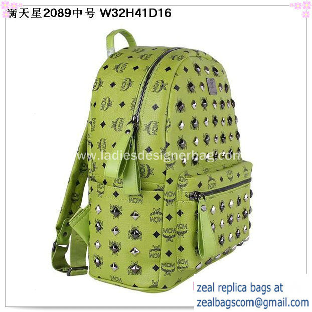 High Quality Replica MCM Stark Studded Medium Backpack MC2089 Green